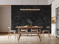 Dark Charcoal Veined Stone Texture Wall Mural