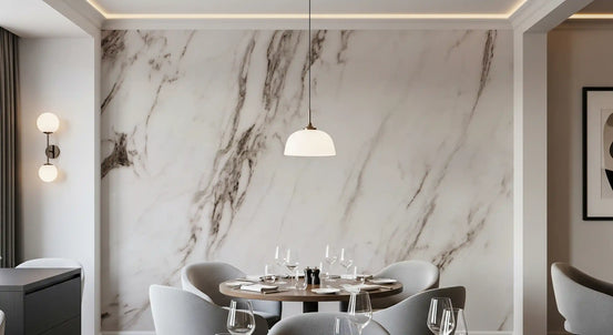 Classic White Marble Vein Texture Wall Mural