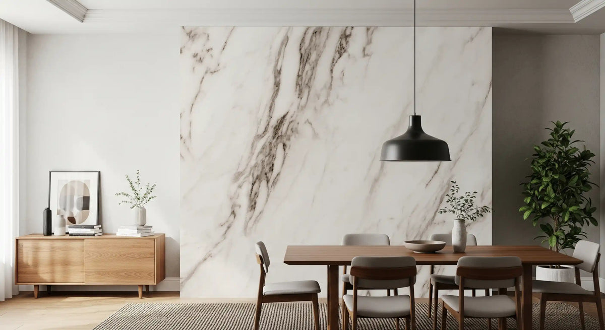 Classic White Marble Vein Texture Wall Mural