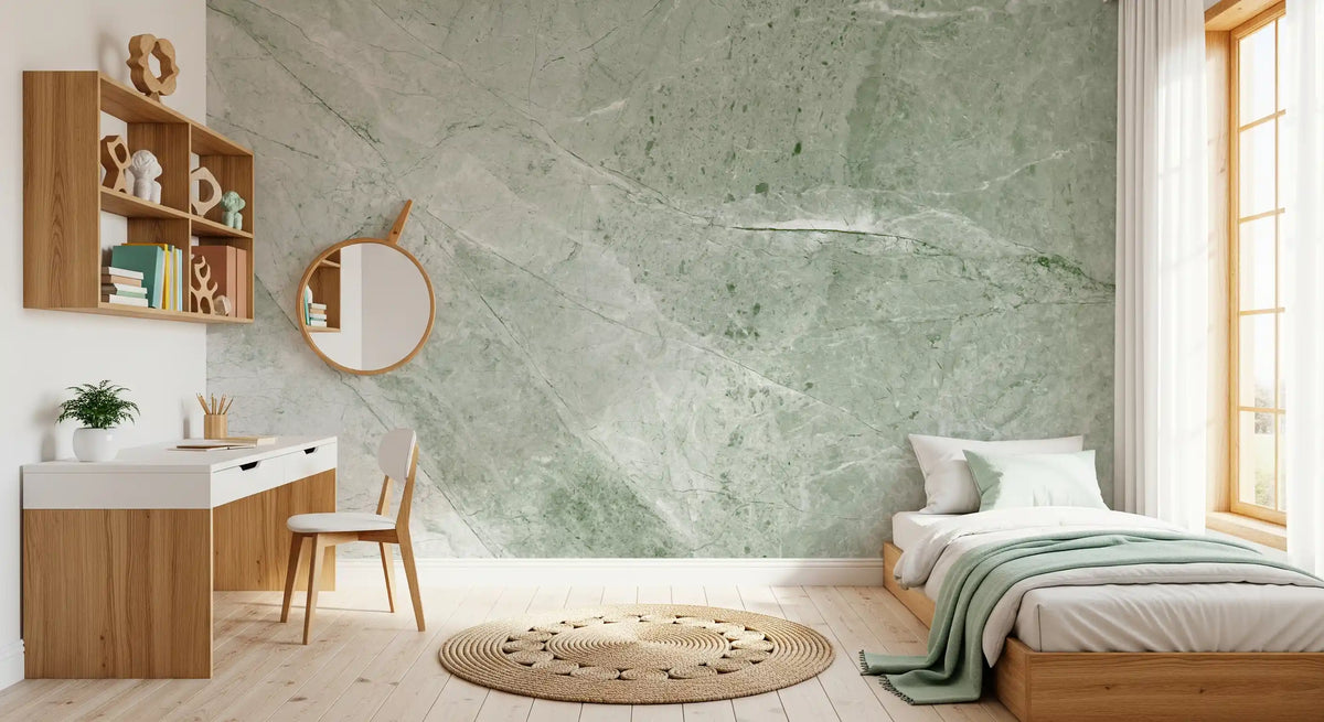 Sage Green Marble Slab Wall Mural