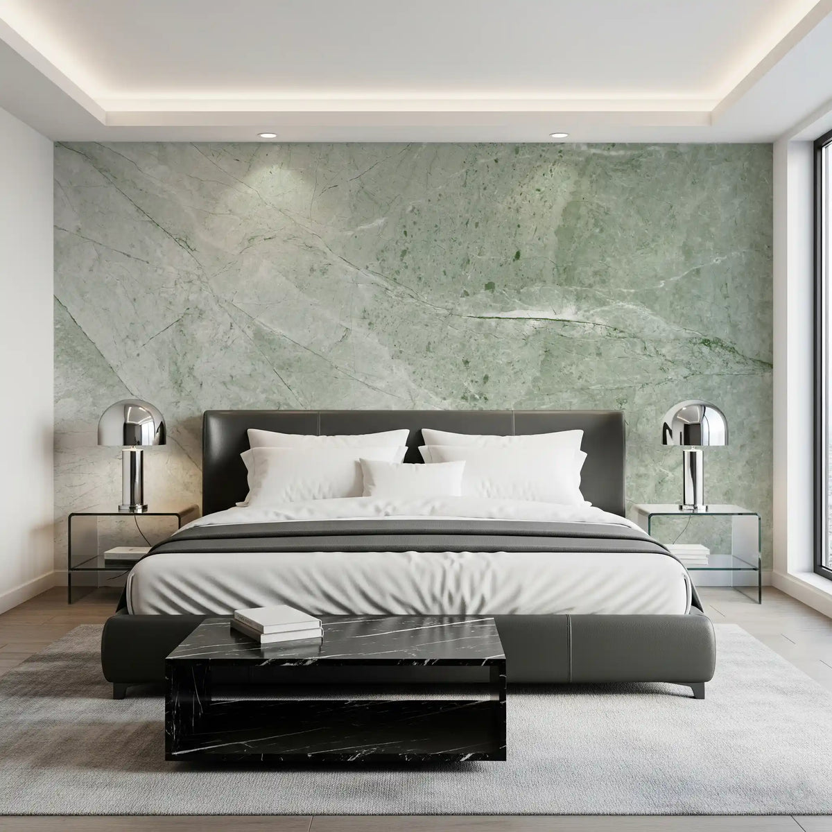 Sage Green Marble Slab Wall Mural