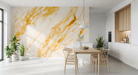 Golden Veined Marble Slab Wall Mural