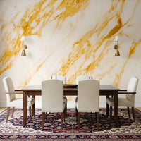 Golden Veined Marble Slab Wall Mural