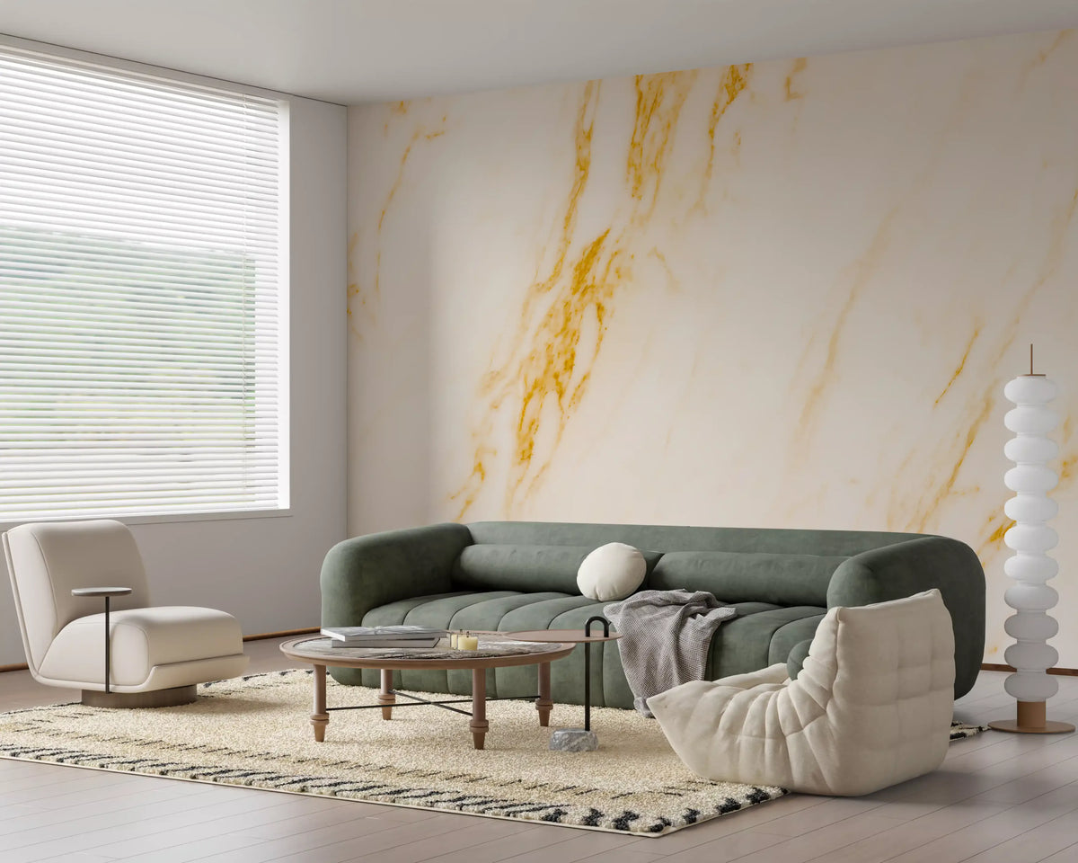 Gilded Marble Vein Wall Mural