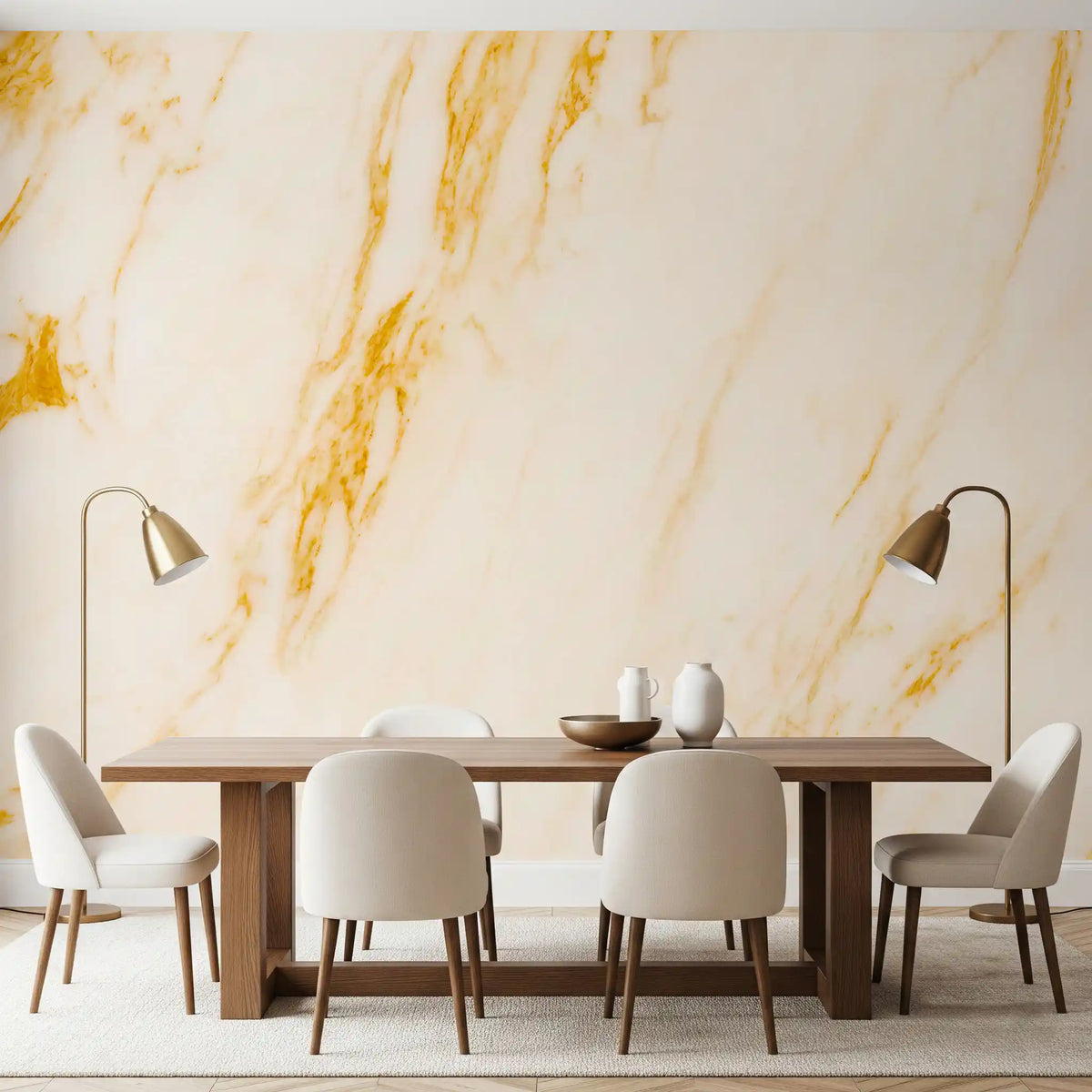 Gilded Marble Vein Wall Mural