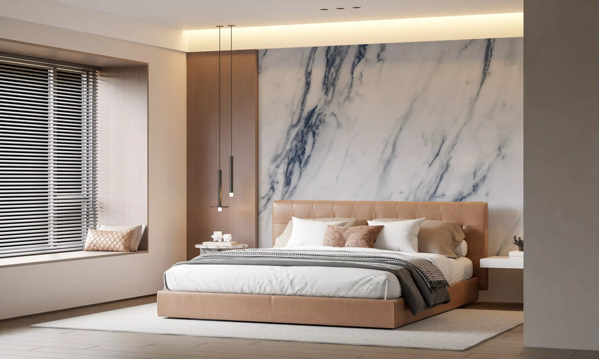 Classic Blue and White Marble Vein Wall Mural