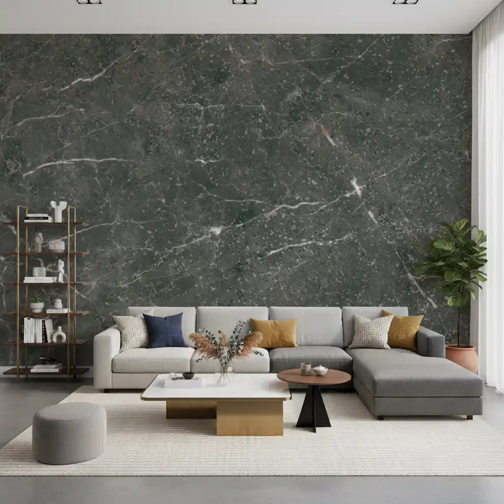 Charcoal Stone Vein Wall Mural