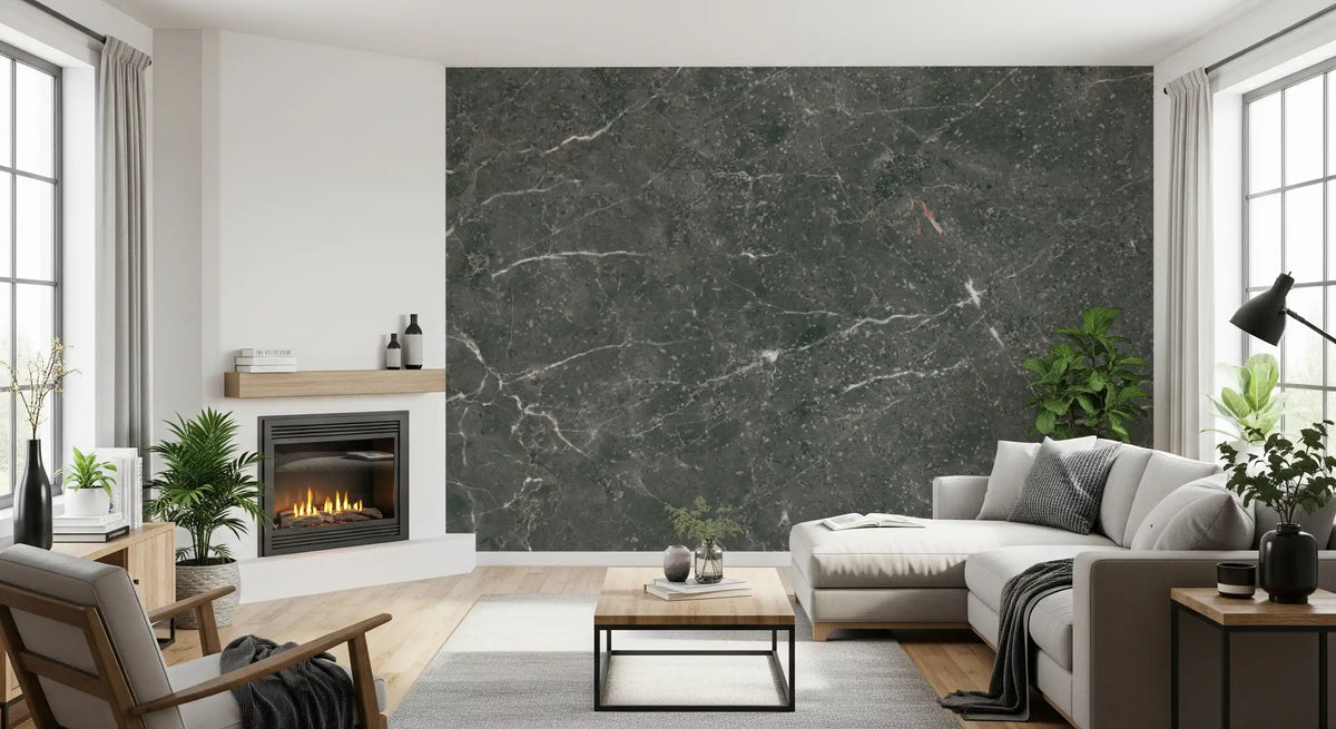 Charcoal Stone Vein Wall Mural