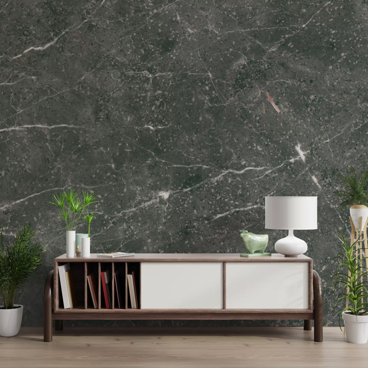 Charcoal Stone Vein Wall Mural