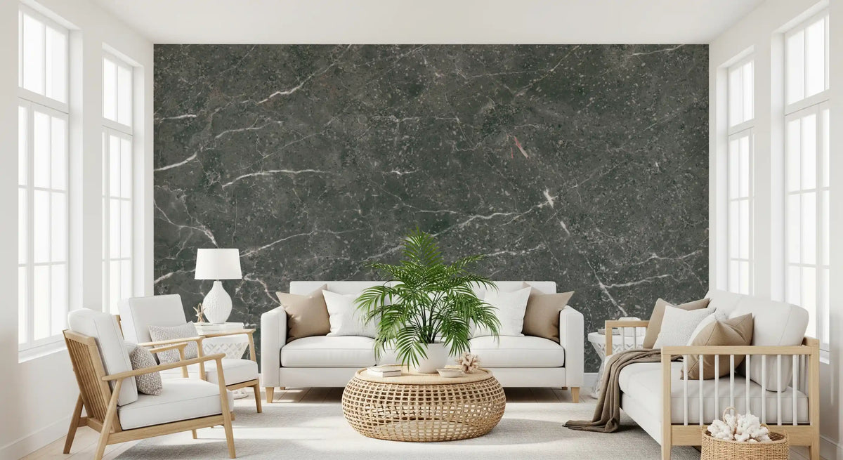 Charcoal Stone Vein Wall Mural