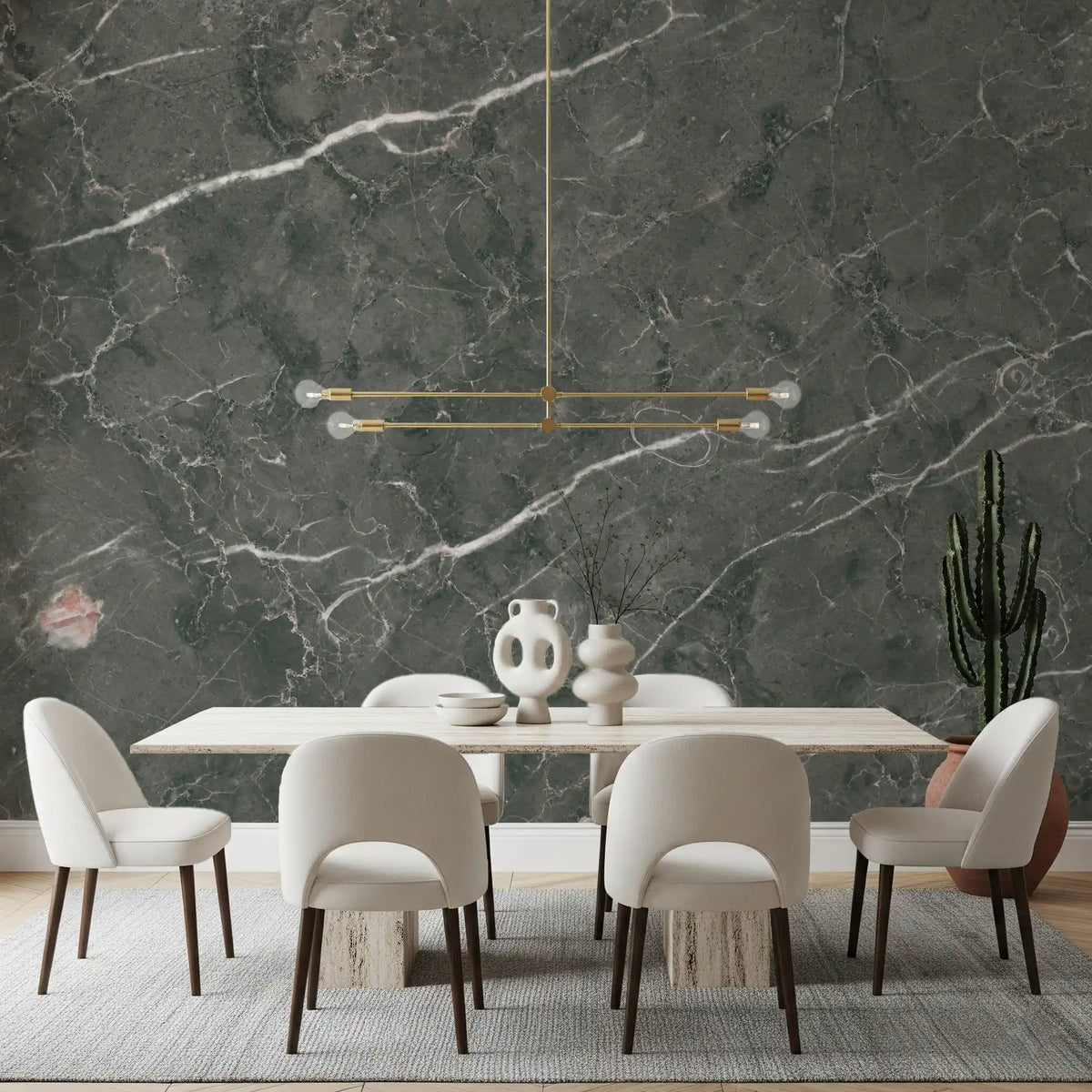 Charcoal Stone Vein Texture Wall Mural
