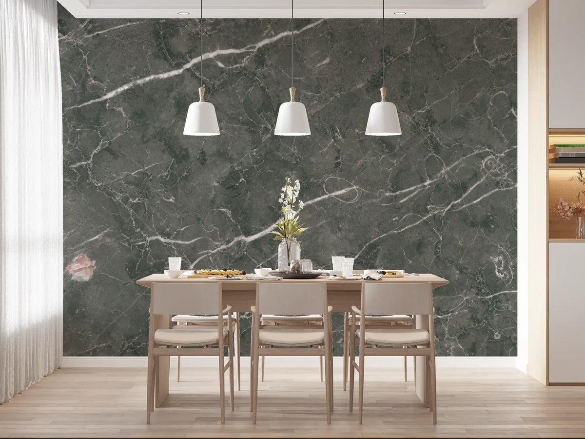 Charcoal Stone Vein Texture Wall Mural