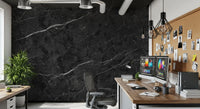 Midnight Stone Vein Texture Wall Mural