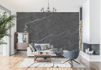 Midnight Stone Vein Texture Wall Mural