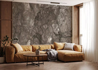 Polished Earthy Brown Stone Texture Wall Mural