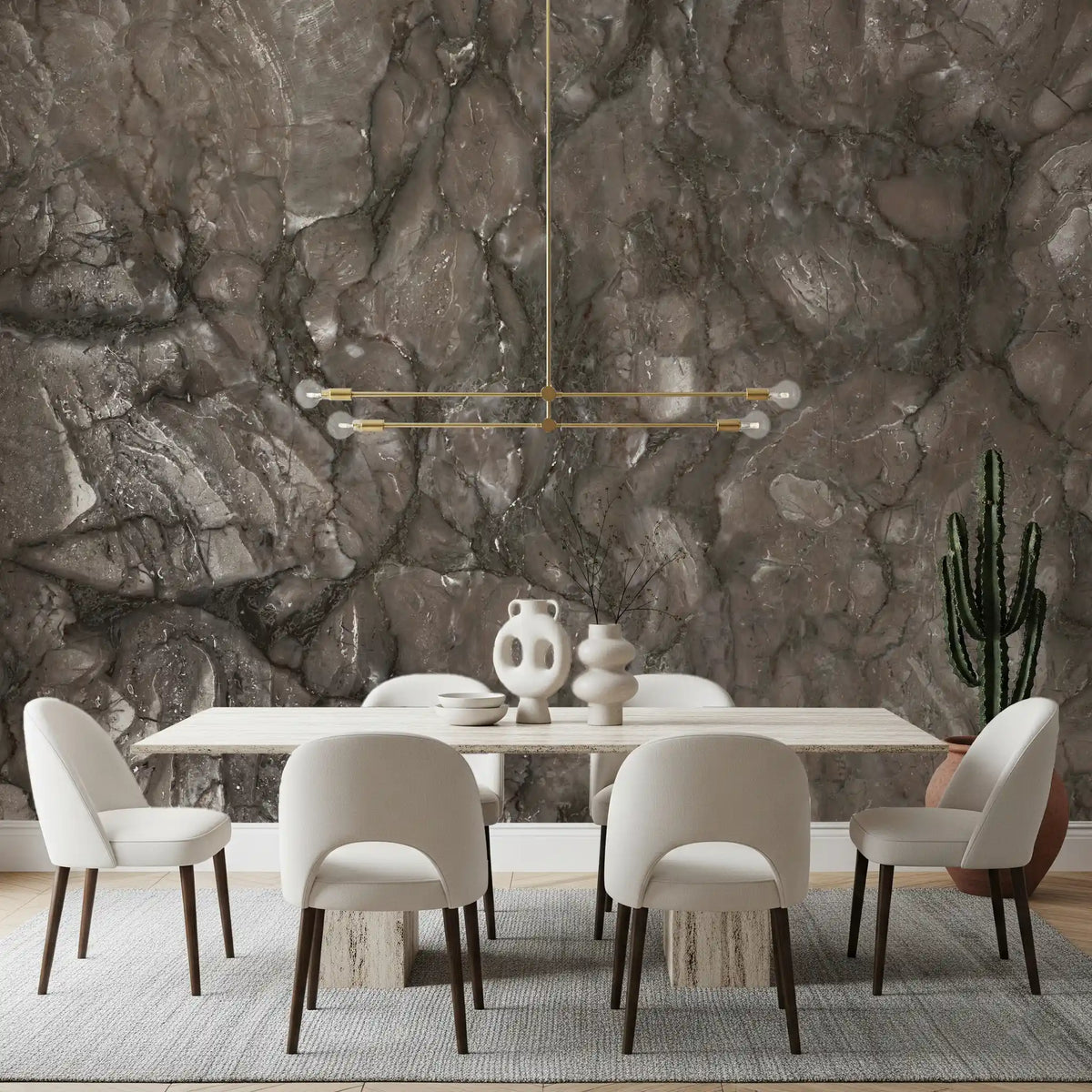 Organic Earth Tones Marble Texture Wall Mural