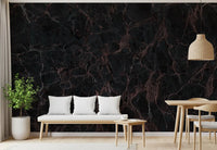 Midnight Copper Vein Marble Wall Mural