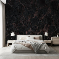 Midnight Copper Vein Marble Wall Mural