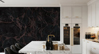 Midnight Copper Vein Marble Wall Mural