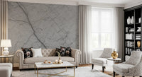 Monochromatic Grey Veined Stone Wall Mural
