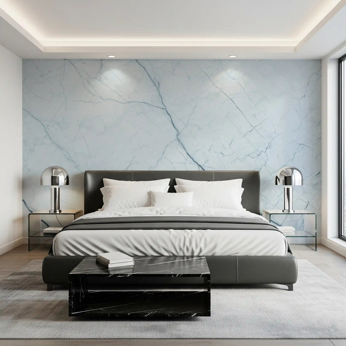 Ethereal Pale Marble Vein Wall Mural