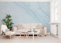 Ethereal Azure Marble Vein Wall Mural