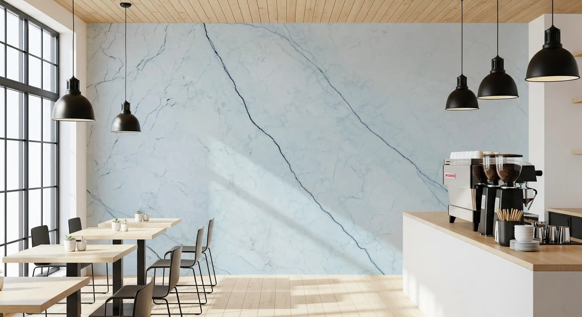 Cool Azure Marble Slab Wall Mural