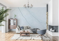 Cool Azure Marble Slab Wall Mural