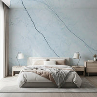 Cool Azure Marble Slab Wall Mural