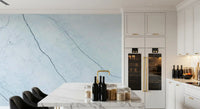 Cool Azure Marble Slab Wall Mural