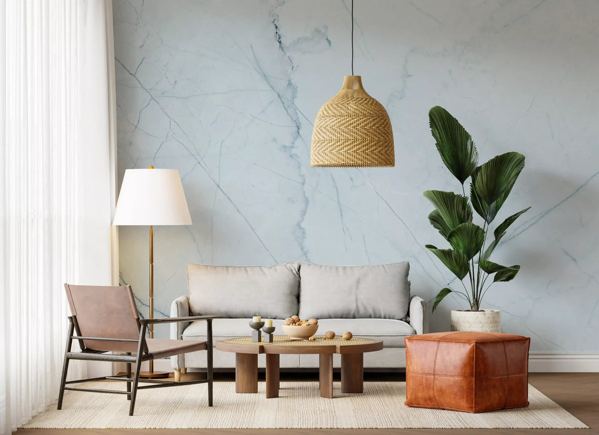 Cool Pale Marble Vein Wall Mural
