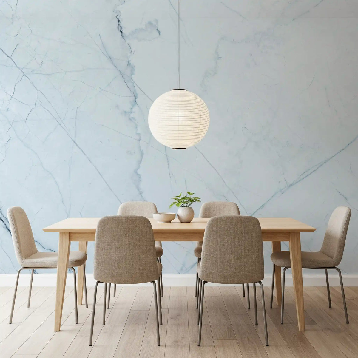 Cool Pale Marble Vein Wall Mural