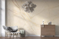 Creamy Veined Marble Surface Wall Mural