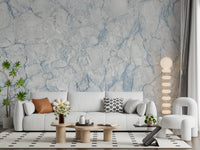 Ethereal Blue Veined Marble Wall Mural