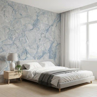 Ethereal Blue Veined Marble Wall Mural