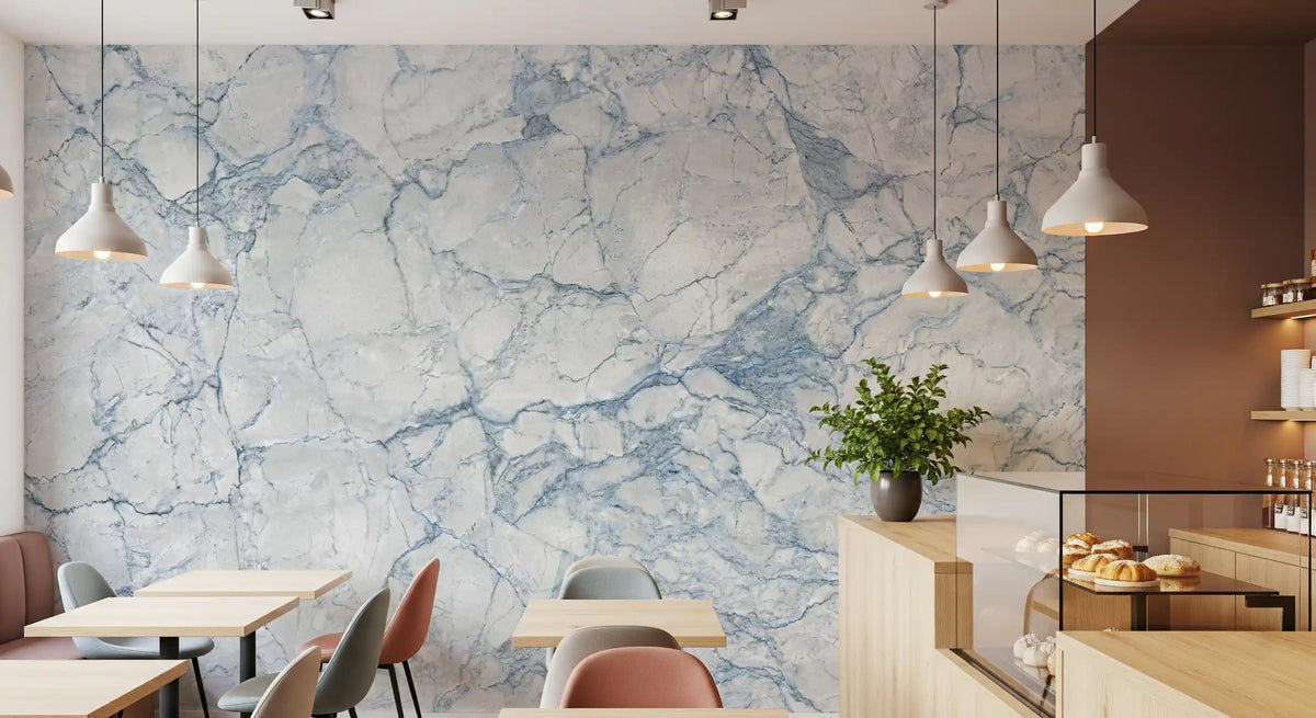 Ethereal Blue Marble Slab Wall Mural