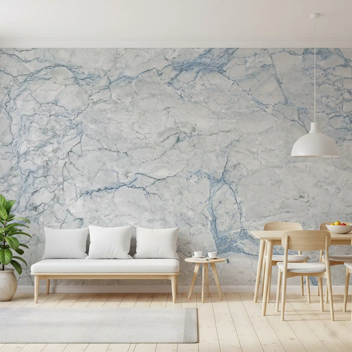 Cool Azure Stone Texture Wall Mural