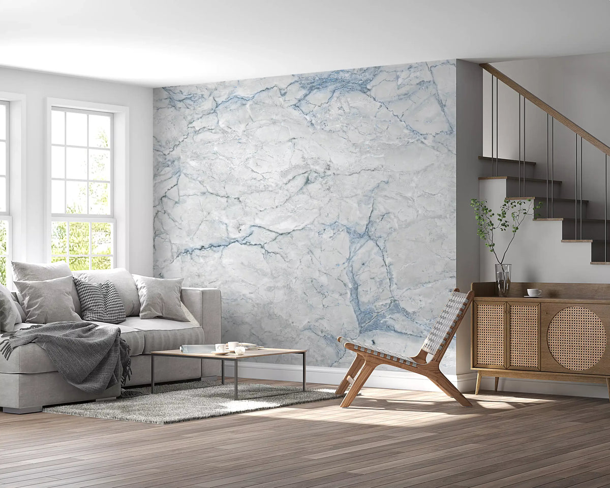 Cool Azure Stone Texture Wall Mural