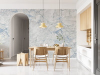 Ethereal Blue Vein Stone Texture Wall Mural