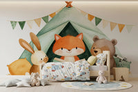 Fox and Friends Camping Adventure Wall Mural