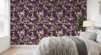 Dark Botanical Wildflowers Wallpaper⁠