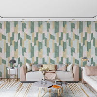 Modern Textured Hand Painted Geometries Charm Wallpaper⁠