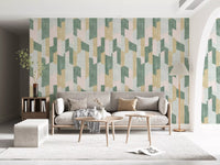 Modern Textured Hand Painted Geometries Charm Wallpaper⁠