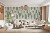 Modern Textured Hand Painted Geometries Charm Wallpaper⁠