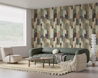 Modern Textured Hand Painted Geometries Calm Wallpaper⁠