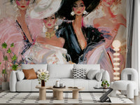 High Fashion Painted Portraits Wall Mural