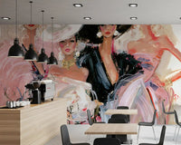 High Fashion Painted Portraits Wall Mural