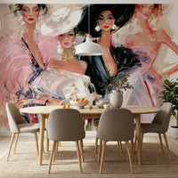 High Fashion Painted Portraits Wall Mural