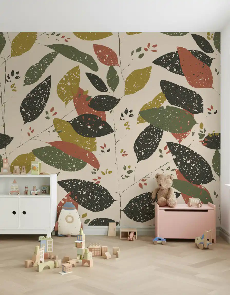 Rustic Foliage Hearthy Tones Wall Mural