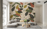 Rustic Foliage Hearthy Tones Wall Mural